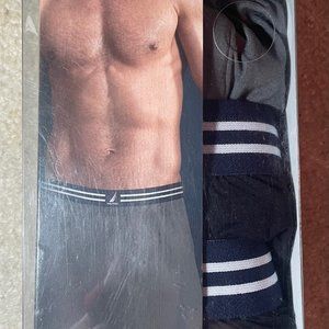 NWT Men's Nautica Modal Knit Boxers, 3-pack - 2 Black, 1 Grey, Size S
